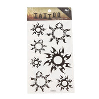 Load image into Gallery viewer, Tattoo schwarz Tribal Muster rund Sonne temporary flash Klebetattoos - chic - net.de
