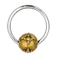 Load image into Gallery viewer, Universal Piercing Kugel Ring Edelstahl Brass Spiralen - chic - net.de
