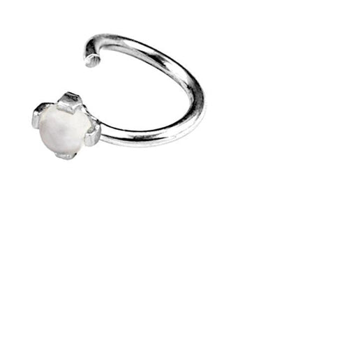 Universal Piercing Ring 925 Silber 1.2mm Mondstein - chic - net.de