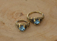 Load image into Gallery viewer, Universal Piercing Ring Brass Knoten celtic aqua Kristall - chic - net.de
