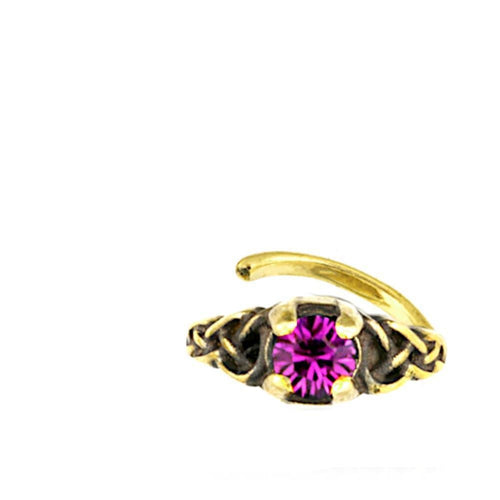 Universal Piercing Ring Brass Knoten celtic pink Kristall - chic - net.de