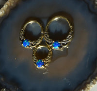 Load image into Gallery viewer, Universal Piercing Ring Brass Opal blau Knoten celtic - chic - net.de
