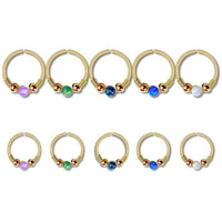 Load image into Gallery viewer, Universal Piercing Ring Edelstahl Opal Stein 0.8mm - chic - net.de
