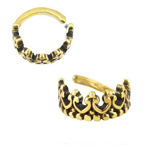 Universal Piercing Ring Messing gold Krone - chic - net.de