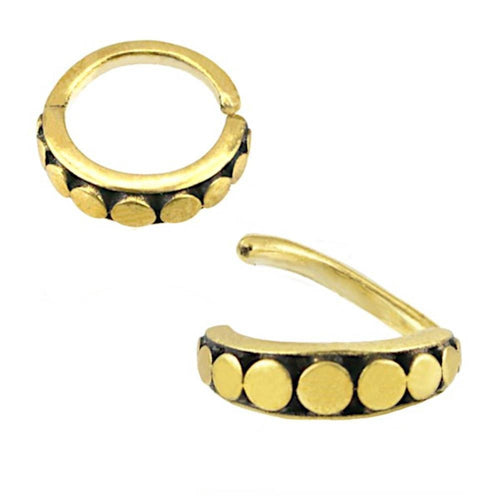 Universal Piercing Ring Messing gold Punkte - chic - net.de