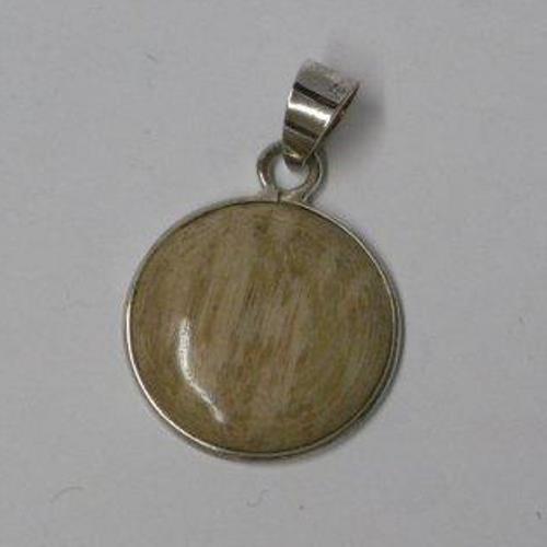 Anhänger 925 Silber mit Holz, rund