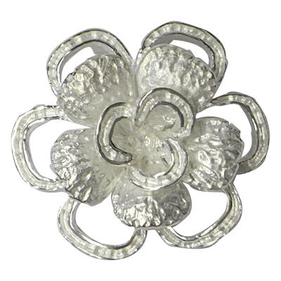 Blume Silberanhänger dreilagig Anhänger 28 mm Sterling Silber 925er Damen Schmuck Kette