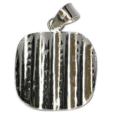 Silberanhänger Quadrat Spiralmuster Anhänger Sterling Silber 925er Unisex Schmuck