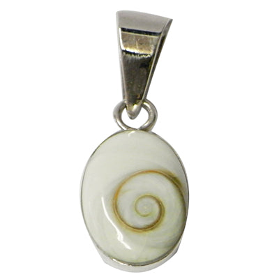 Shivaauge Silberanhänger oval gefasst 14 mm Anhänger 925er Sterling Silber Shiva Auge Eye Damen