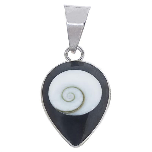 Shivaauge Silberanhänger Träne schwarz umgekehrt Anhänger 925er Sterling Silber Shiva Auge Eye Schmuck