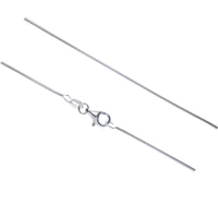 Load image into Gallery viewer, A 1 mm Silberkette "Schlangen Kette Charmträger Collierkettchen" aus 925er Sterling Silber mit kleinem, geschlossenem Ringchen-Verschluss, auf weißem Hintergrund präsentiert.
