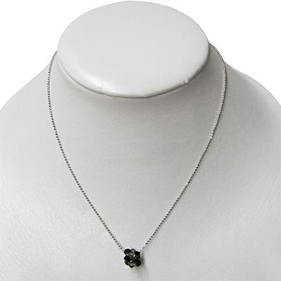 Kette, weißer Stern-Anhänger, 12mmØ, verstellbare Edelstahlkette