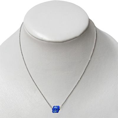 Kette, blauer Stern-Anhänger, 12mmØ, verstellbare Edelstahlkette