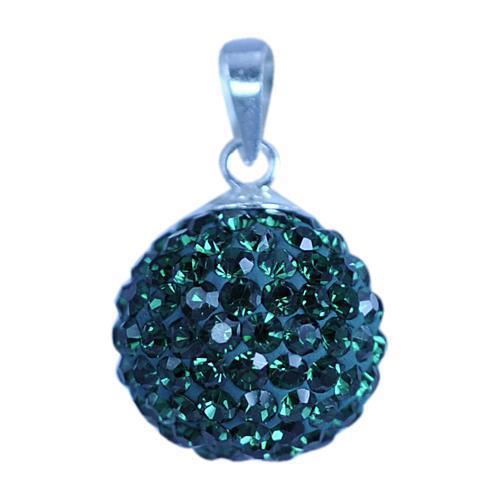 Glitzerkugel montana blau 8 mm Kristall Silberanhänger Anhänger 925er Silber Damen Glitzer Schmuck