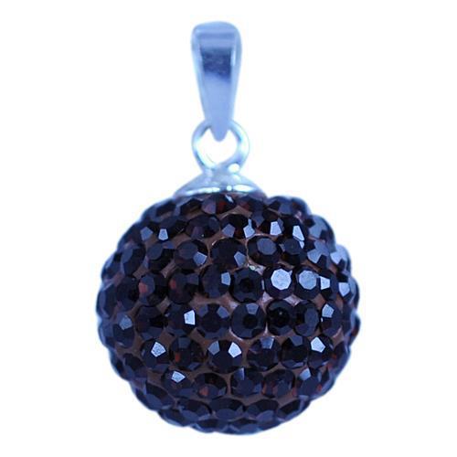 Glitzerkugel granat 8 mm Kristall Silberanhänger Anhänger 925er Silber Damen Glitzer Schmuck