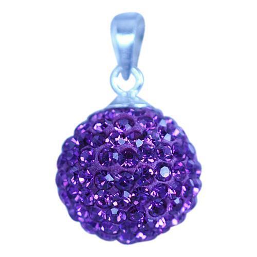 Glitzerkugel Amethyst lila 12 mm Kristall Silberanhänger Anhänger 925er Silber Damen Glitzer Schmuck