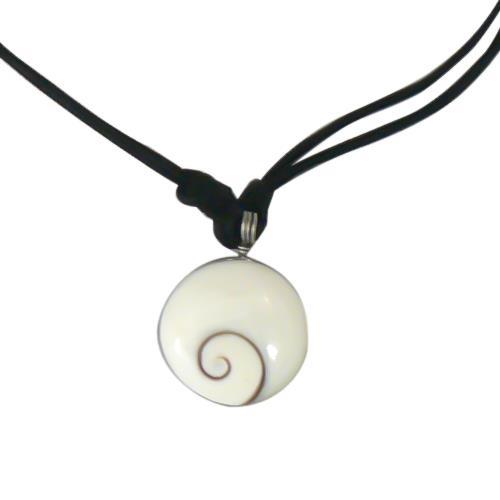 Shivaauge Kette 15 mm rund gewachste Baumwolle Shiva-Auge verstellbar Shivakette