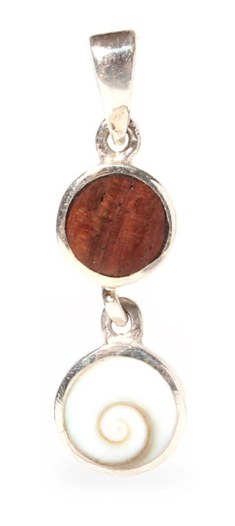 Shivaauge Sono Holz Silberanhänger lang Anhänger 925er Sterling Silber Shiva Auge Eye Damen