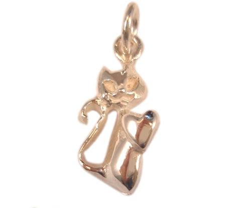 Silberanhänger Katze Herz Anhänger 925er Sterling Silber Unisex Schmuck