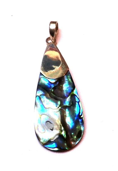 Abalone Perlmutt Muschel Silberanhänger Anhänger Kette 925er Sterling Silber Unisex Schmuck Tropfen