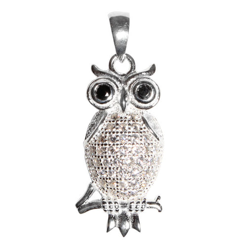 Glitzer Kristall Eule Ast Silberanhänger Anhänger 925er Silber Damen Schmuck