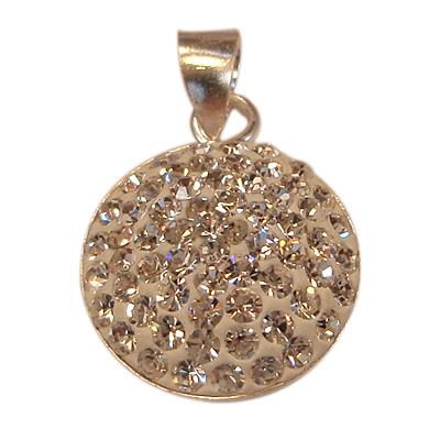 Glitzer Kristall Silberanhänger Kreis weiß Anhänger 925er Silber Damen Schmuck