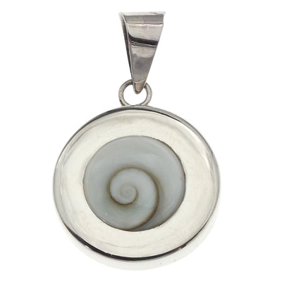 Shivaauge Silberanhänger massiv 20 mm rund Anhänger 925er Sterling Silber Shiva Auge Damen Schmuck