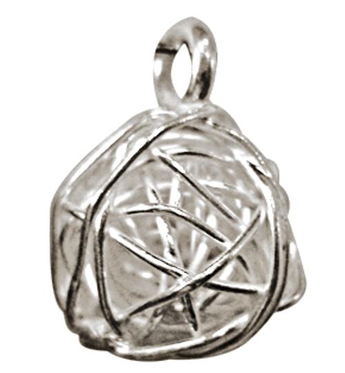 Silberanhänger Kugel ca. 14 mm Draht Geflecht Anhänger Sterling Silber 925er Unisex Schmuck