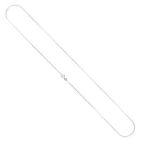 Load image into Gallery viewer, A delicate 1 mm Silberkette Schlangen Kette Charmträger Collierkettchen aus 925er Sterling Silber mit kleinem Ringchenverschluss, präsentiert in ovaler Form auf weißem Hintergrund.
