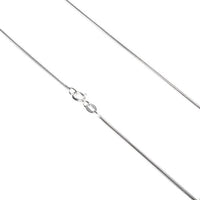 Load image into Gallery viewer, A close-up of the Silberkette 1 mm Schlangen Kette Charmträger Collierkettchen aus 925er Sterling Silber mit kleinem Ringchen, präsentiert auf weißem Hintergrund.
