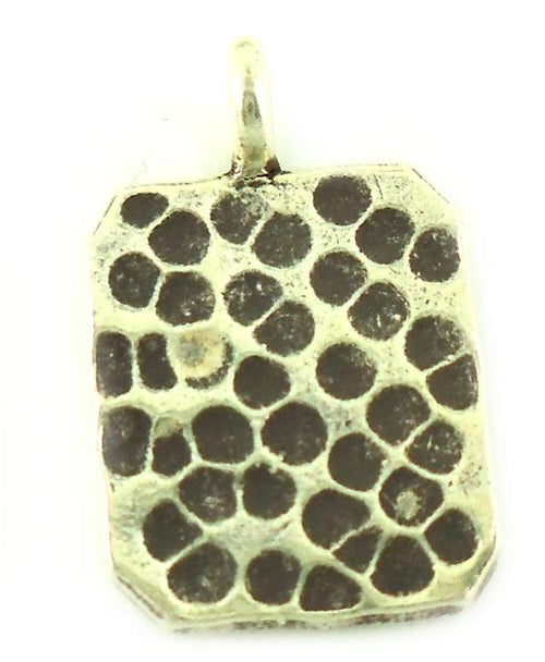 Silberanhänger Hill Tribe Rechteck Punkte gestanzt Anhänger Sterling Silber 925er Damen Schmuck