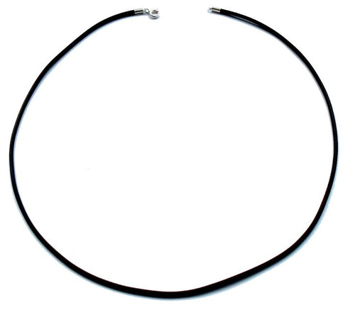 Kautschuk Kette schwarz 2 mm dick Edelstahl Verschluss verschiedene Längen