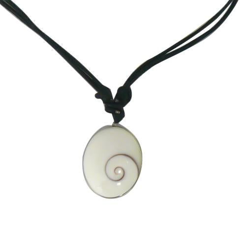 Shivaauge Kette oval 2 cm x 2,2cm gewachst Baumwolle Shiva Auge verstellbar