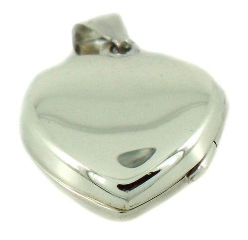 Silberanhänger Herz Medaillon flach glänzend 15 mm Anhänger Sterling Silber 925er Damen Schmuck