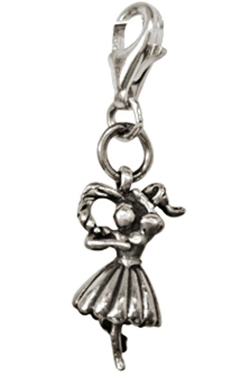 Silberanhänger tanzende Frau Seil Charm Anhänger 925er Sterling Silber Unisex Schmuck