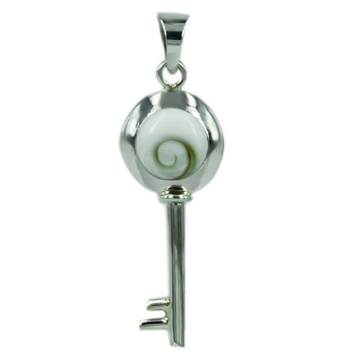 Shivaauge Anhänger 3 cm schlüsselförmig ca. 1,1 cm Ø 925er Sterlingsilber Silberanhänger