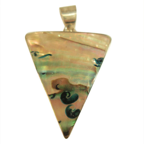 Abalone Perlmutt Muschel Silberanhänger Anhänger Kette 925er Sterling Silber Unisex Schmuck Dreieck