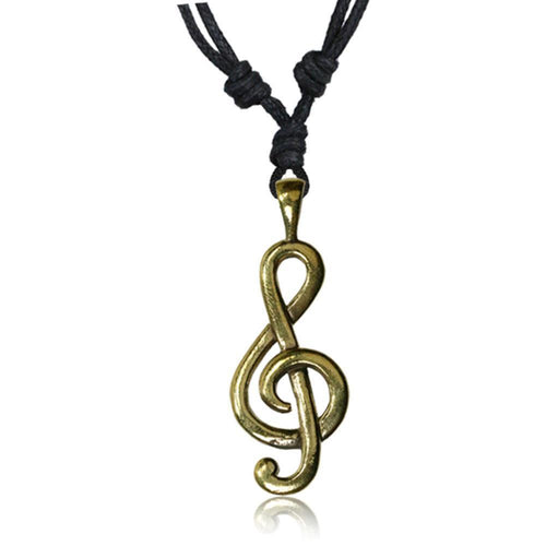 Kette Brass Baumwolle schwarz Anhänger Symbol antik golden