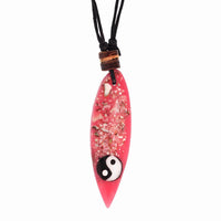 Load image into Gallery viewer, Surferkette Muschel Splitter Holz Resin Baumwolle verstellbar Yin Yang bunt
