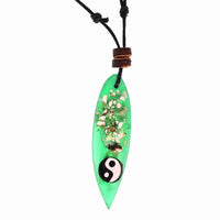 Load image into Gallery viewer, Surferkette Muschel Splitter Holz Resin Baumwolle verstellbar Yin Yang bunt
