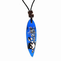 Load image into Gallery viewer, Surferkette Muschel Splitter Holz Resin Baumwolle verstellbar Yin Yang bunt
