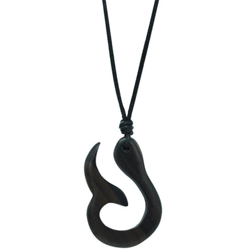Kette Braun Sono Holz Fantasie Hook Maori Anhänger 4.2x2.8cm verstellbar Baumwollkette