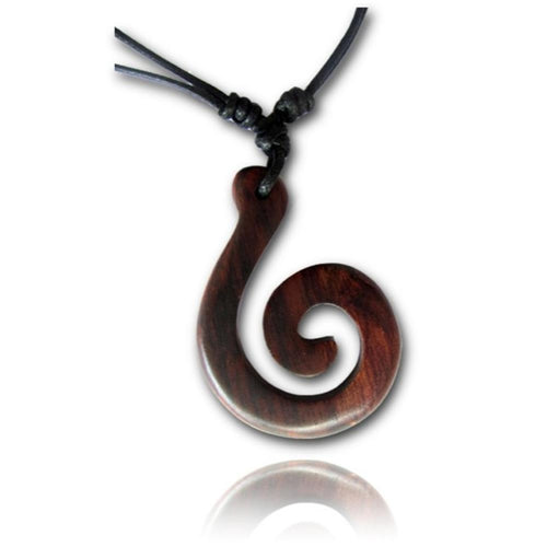 Halskette Braun Sono Holz spiraliger Anhänger 4.7x3.2cm verstellbar