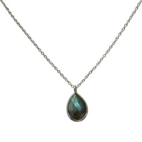 Load image into Gallery viewer, Halskette Karabiner 925 Sterling Silber Edelsteine verstellbar facettiert
