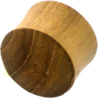 Load image into Gallery viewer, Holz Plug Teakholz braun Naturmaserung handgeschnitzt
