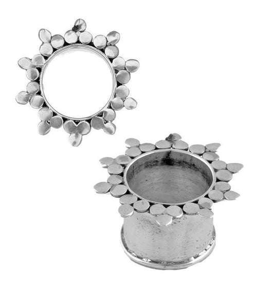 Silbertunnel Stern Kreise 925 Sterling Silber Tunnel Plug Organic Expander Ohrschmuck