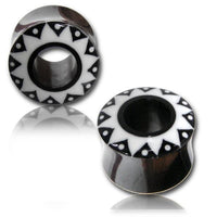 Load image into Gallery viewer, Horn Tunnel Bone Inlay Sonne Punkte Flesh Plug Organic Expander Piercing
