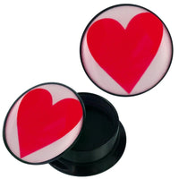 Load image into Gallery viewer, Schraub Plug Acryl rosa rot Herz schwarz Piercing Ohrschmuck
