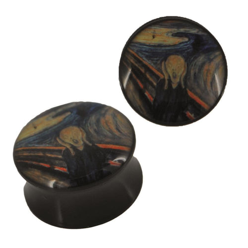 Plug Acryl Welle Brücke entsetzte Person schwarz Piercing Ohrschmuck
