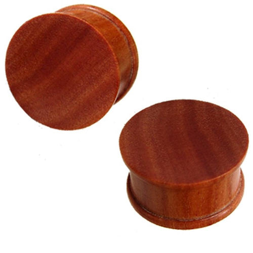 braun Holzplug Rosenholz Maserung Rotstich handgeschnitzt Tribal Holz Plug Tunnel Expander